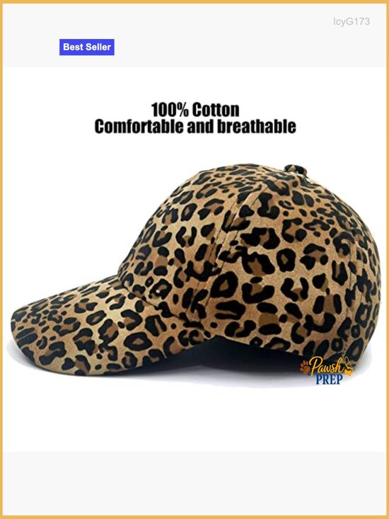 Vintage Leopard Print Baseball Cap - Adjustable Cotton Hat for Outdoor